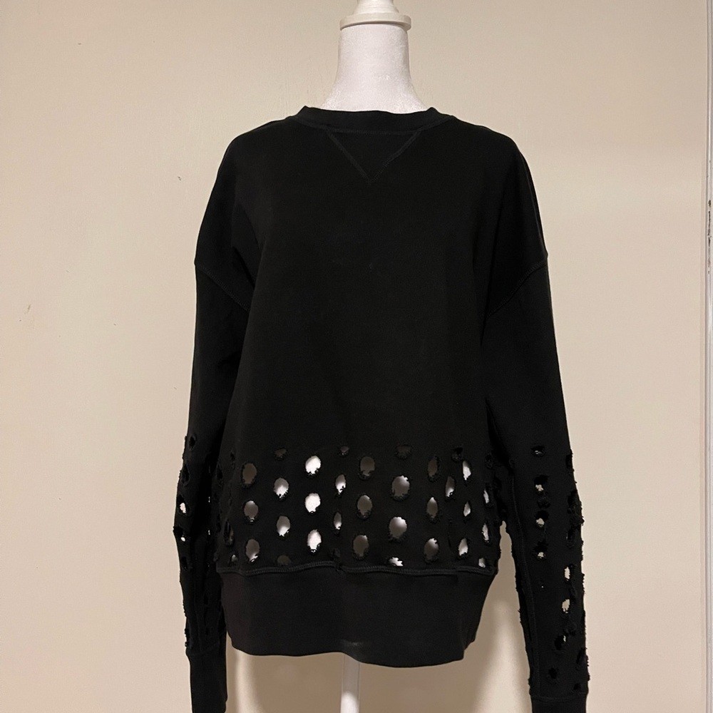 Black Sweatshirt with Cutout Details